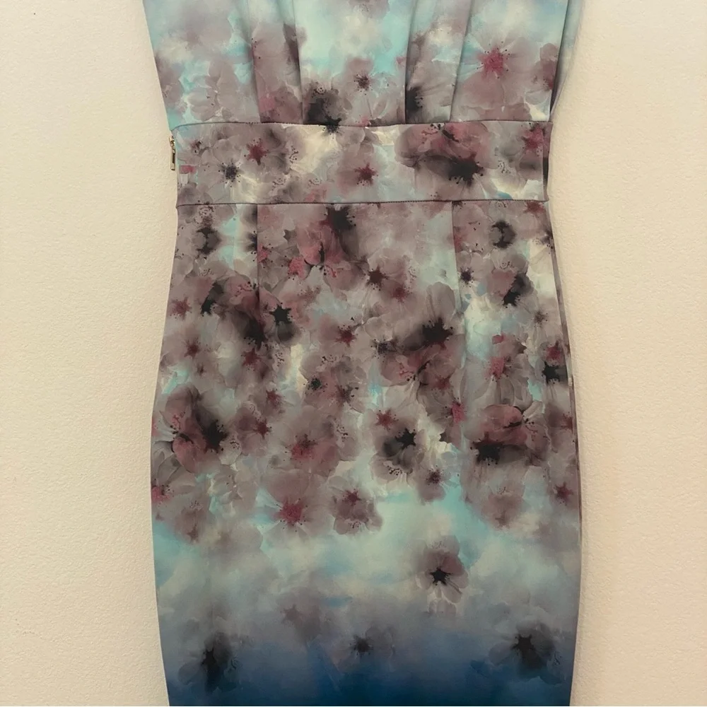 NWOT ASOS size 6 MIDI dress with asymmetrical hemline with watercolor effect - Picture 8 of 16